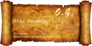 Olaj Gergely névjegykártya